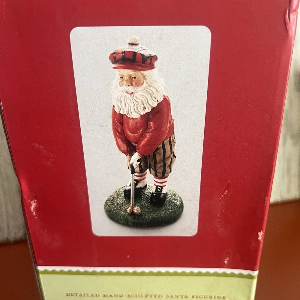 Vintage 2002‎ Golfing Bobble-Head Santa Hand-Sculpted Figurine